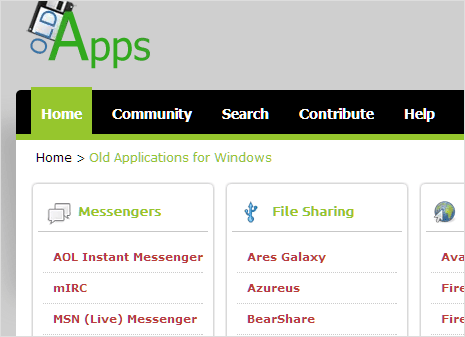 download old apps for windows, mac, linux