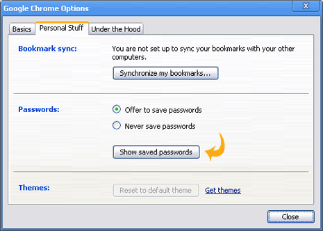 saved passwords chrome