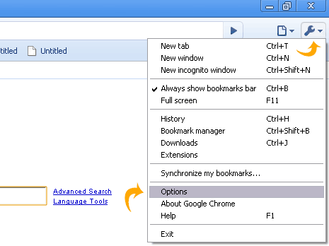 chrome-tools-options