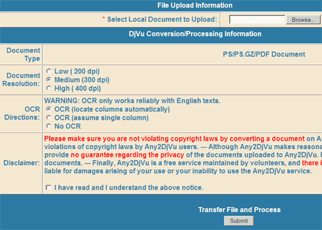 You will get link to download final converted file in DjVu file format. Compare the size with originally uploaded document (you wont be disappointed).