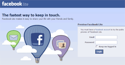 Www login facebook lite