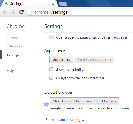 set google as default browser on windows 8