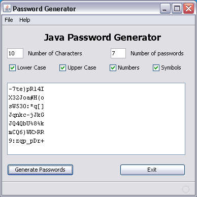 Generate Complex Multiple Passwords