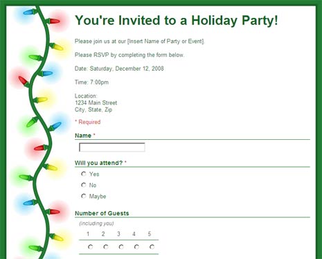 You can use either of preformatted RSVP form template to quickly receive 