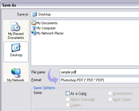 how to save as pdf file in photoshop