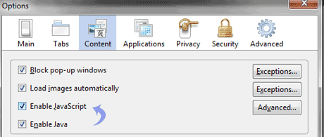 enable java in firefox