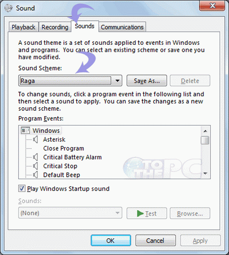 how to change windows sound schemes