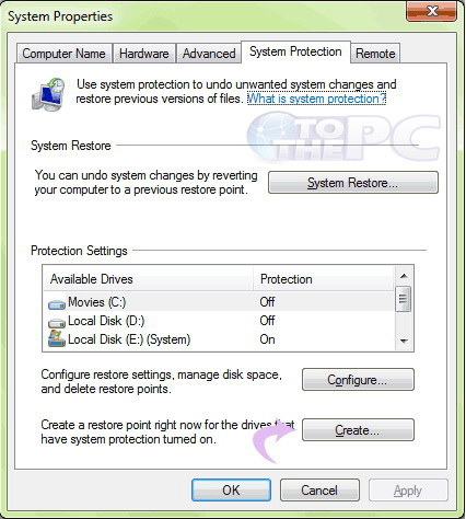 windows 7 delete restore points