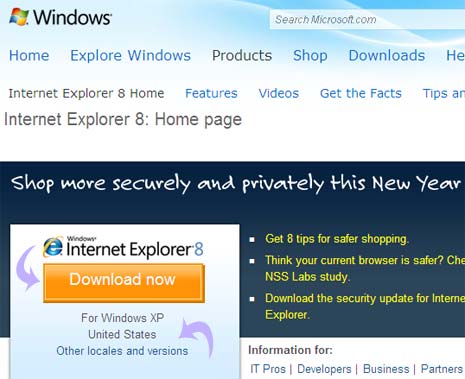 update internet explorer