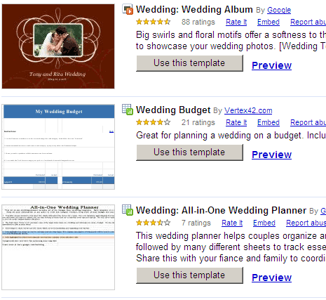 Plan Wedding online free templates checklist
