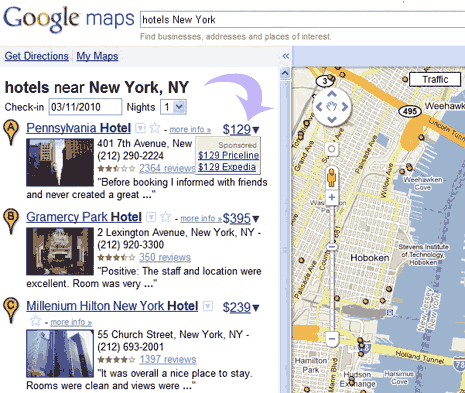 dossier hotel google maps