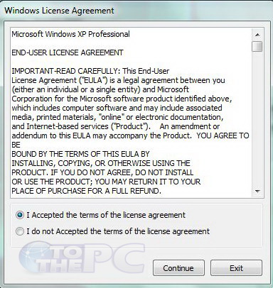 accept license agreement