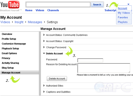 How to delete & remove Youtube account
