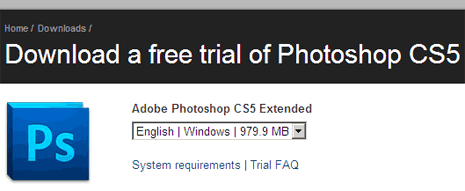 adobe photoshop cs5 trial version download