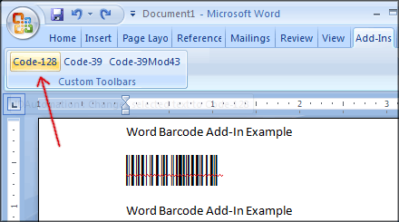 Generate barcode from data in MS Word & Excel