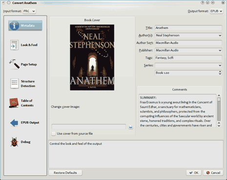 Sigil book editor – It is a simple ebook editor for epub format files. It support WYSIWYG interface and is available for multi platforms.