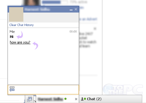 chat for facebook.  chatting with friends on Facebook by using different text formatting.