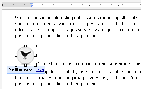 how to resize a photo in google docs