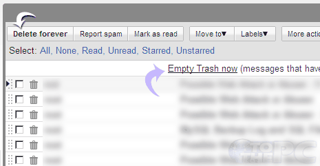 empty trash in gmail