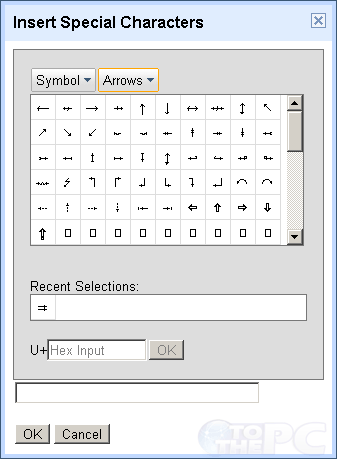 google special insert characters documents docs character 2010