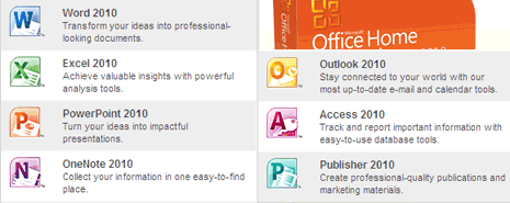 trial versions of microsoft office 2010