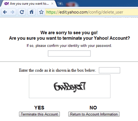 How to delete Yahoo Mail account