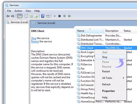 Disable Dns Client Service Vista