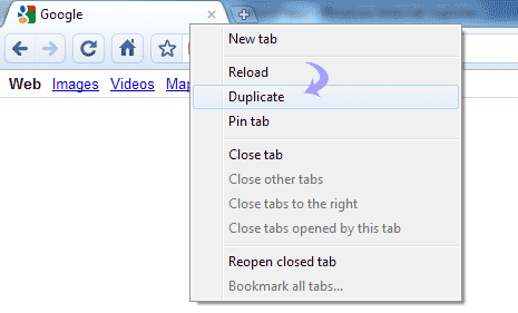 how to open a duplicate tab in chrome