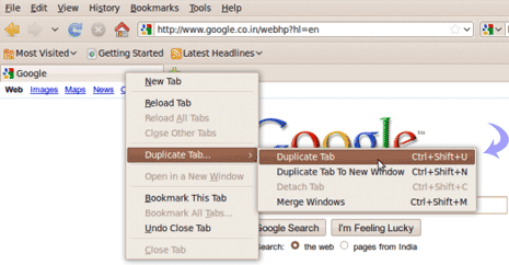 how to duplicate tab in chrome