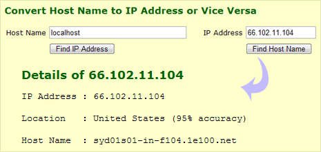 Convert IP address to Country location