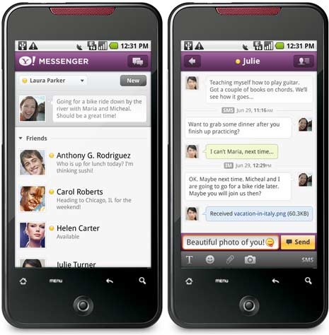 yahoo instant messenger for android phone