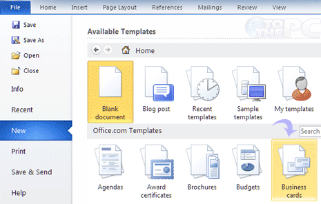 Business Card Templates For Microsoft Word 2007