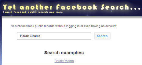 Search facebook without login