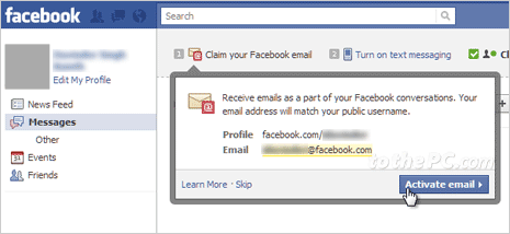 how can i know the email address of a facebook account
