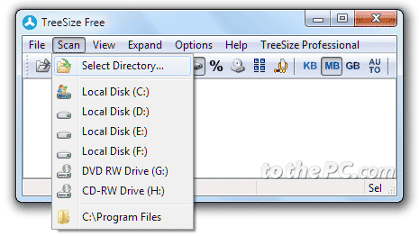 file tree size portable