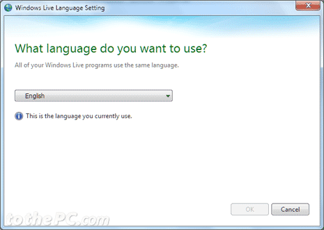 So unterscheiden Sie die Sprache in Windows Live Courier 2011