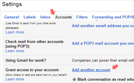 Gmail delegation feature in Account Settings