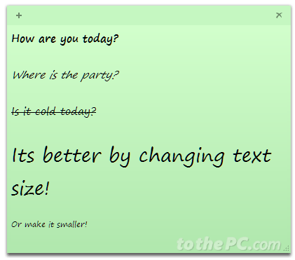 change sticky note font