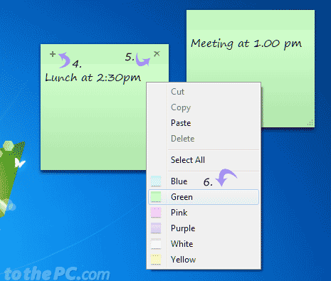 Create & customize Sticky notes on Windows 7