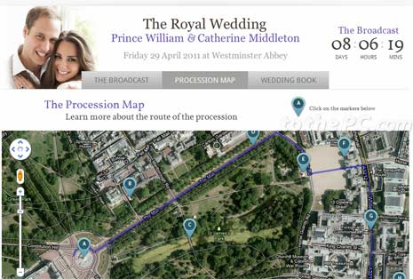 royal wedding route map. Just click procession map