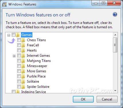 removing games from windows 7