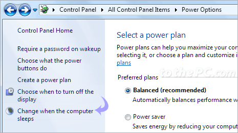 how to change sleep time in windows 7