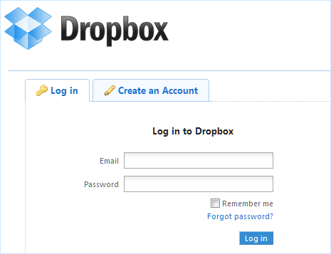 create dropbox login