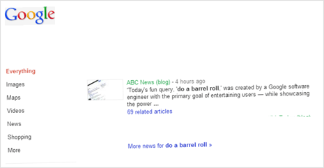Do a barrel roll is Google's latest 'Easter egg' search trick