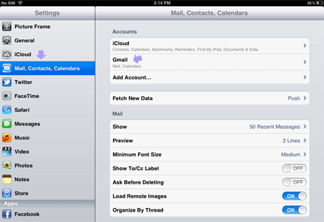 how to remove yahoo mail account from ipad