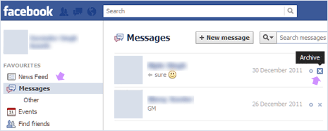 archived messages fb