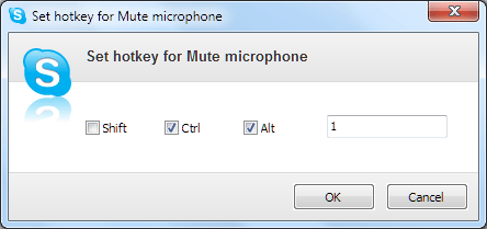 Set ‘Push to Talk’ mute microphone shortcut in Skype