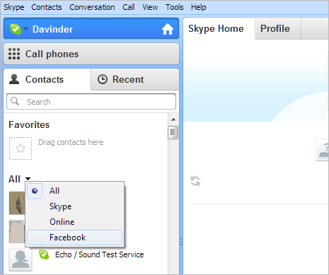 skype online contacts