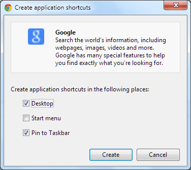 chrome-application-shortcut-options