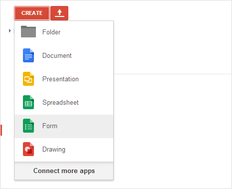 create new google docs form